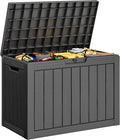 40 Gallon Outdoor Storage Deck Box Waterproof,Garden Tool,Backyard Cushion,Poolside Storage,Small Delivery Boxes for Outside,UV-Resistant & All-Weather,Wood-like Striped BLack