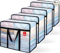 4 Pack Clear Blanket Storage Bags with Zipper, 60L Extra Large Vinyl Foldable Moving Bags Closet Organizers and Storage Containers for Bedding, Blankets, Comforters, Clothing, Toys, Quilt, Duvet