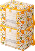 Canvas Storage Bags 2 Pack (Pumpkin Bright Yellow Bag 2 Pack)