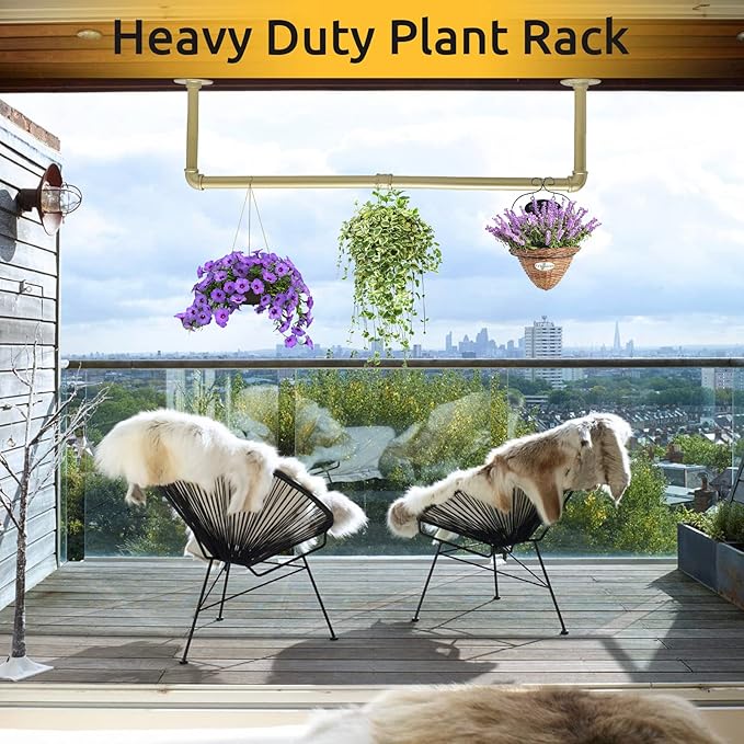 2 Packs Gold Industrial Pipe Clothes Rack,36 inch Pipe Garment Rack Hanging Rod Bar for Closet Storage,Laundry Room Up to Max Load 135lbs