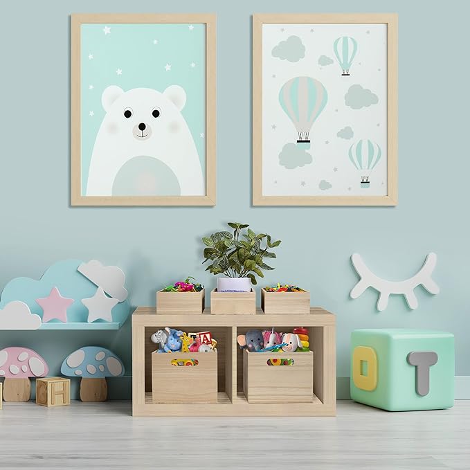 Sorbus Unfinished Wood Crates - Organizer Bins, Wooden Box for Pantry, Closet, Arts & Crafts, Cabinet Organizers, Containers (4 Pack)