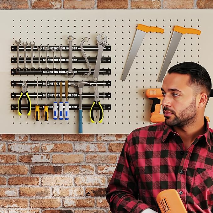 Goplus 6PCS 18" Magnetic Tool Holder, Wall Mounted 176LBS Capacity Magnetic Tool Organizer, Heavy Duty Metal Tool Rack, Tool Magnet Bar, Magnetic Tool Holder Strip for Garage Workshop