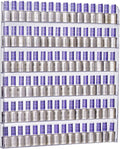 AMT Acrylic Nail Polish Racks for the Wall, Clear Nail Polish Display, Essential Oils Organizer. Holds up to 96 Bottles. Plus a Microfiber Cloth for Cleaning Purposes