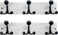 SKOLOO 17-Inch Wood Coat Rack Wall Mount with 3 Triple Hooks - Ideal for Family Entrances, Classrooms, and Pet Supplies Storage - Perfect Coat Hooks for Wall,Distressed White Wash, Pack of 2