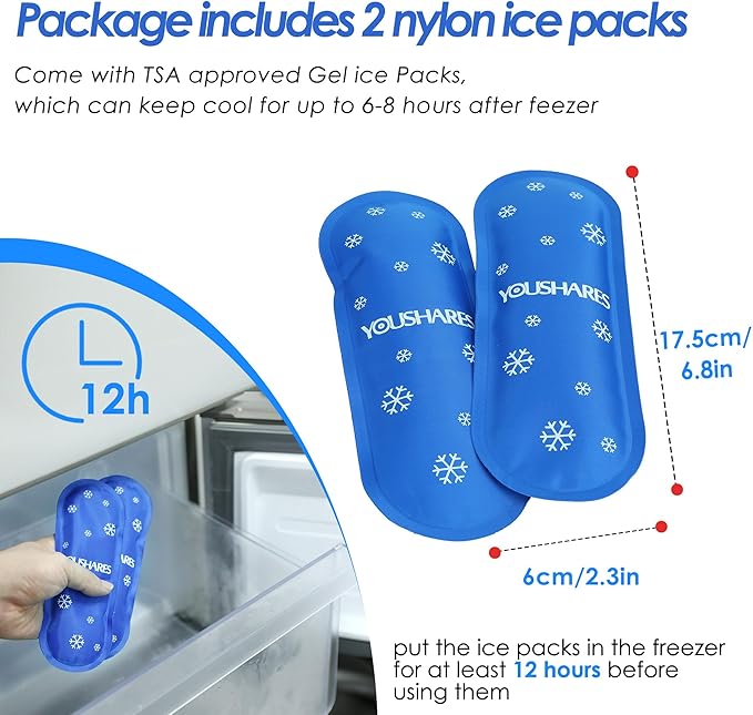 YOUSHARES Insulin Cooler Travel Case TSA Approved - Portable Medication Cooler for Travel and Daily Life, Diabetic Travel Case with 2 Ice Packs