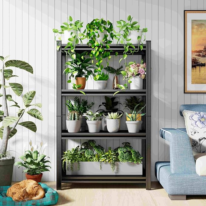 Kitchen Storage Rack,2 Tier Metal Shelving Unit,Small Pantry Shelves for Kitchen Counter,Shelf Organizer for Baker/Book, 20”Wx14”Dx22”H (4Tier-16 w*10”D*44" H)