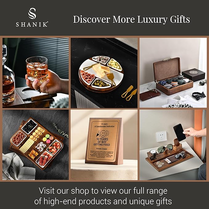 Shanik Wooden Jewelry Box for Women – Elegant Organizer with Ring Cushions, Pull-Out Drawers & Necklace/Earring Storage, Compact Gift for Jewelry Lovers