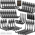 40 Pack Utility Steel Heavy Duty Wall Mount Garage Hooks,with Anti-Slip Coating,for Hanging Bikes,Ladder,Ropes,Bulk Items,Power,Yard and Garden Tools