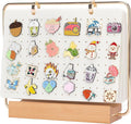 PACMAXI Display Organizers, Brooch Holder, Enamel Pin Pages for Store 180+ Pins, Collection Storage Calendar Wooden Stand With 6 Pages (Not Include Any Accessories) (White)
