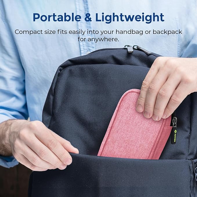 AUVON Insulin Cooler Travel Case with 2 x 90g TSA Approved Ice Packs, Diabetic Medication Insulated Cooling Bag for Insulin Pens and Diabetic Supplies Storage, Compact for Daily Life and Trips