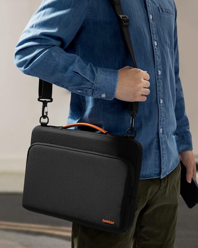 tomtoc 360 Protective Laptop Shoulder Bag for 14-inch MacBook Pro M5/M4/M3/M2/M1 Pro/Max A3434 A3112 A3401 2025-2021, Water-Resistant Carrying Case for 13.5-14.4 Inch Microsoft Surface Laptop 7/6/5
