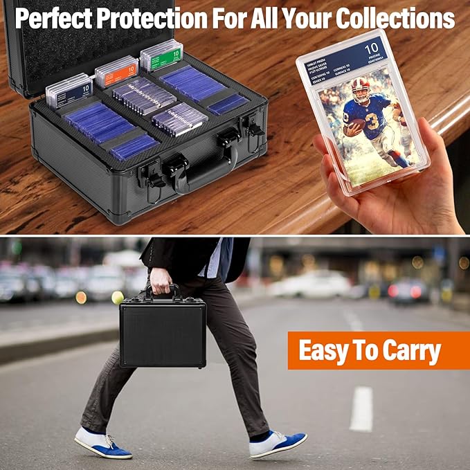 Graded Card Storage Box, Top Loaders Storage Case, Sports Trading Card Box, Cards Slab Case PSA MTG CSG BGS SGC Magnetic Holder, Waterproof Carrying Collector Storage Boxes