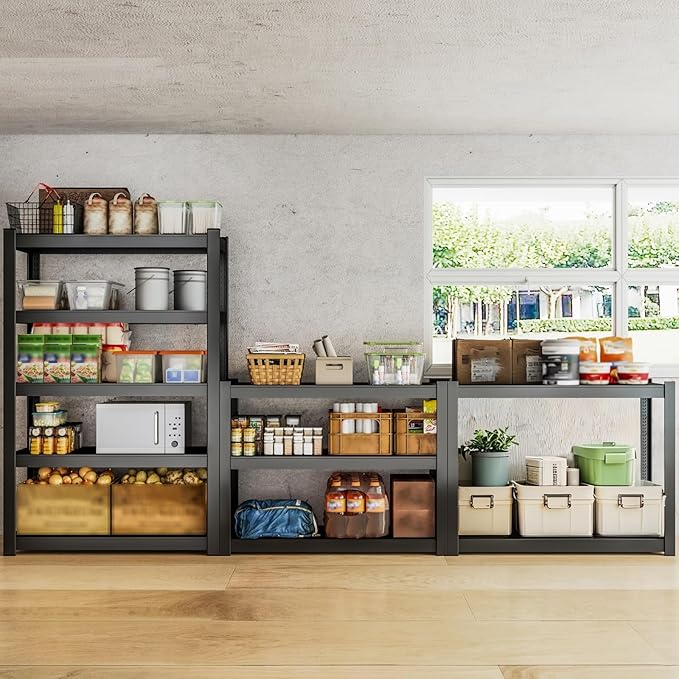 BESFUR 5-Tier Metal Shelving Unit, Adjustable Storage Utility Rack, Heavy Duty Garage Shelves Storage Utility Rack Shelf Unit for Warehouse Pantry Closet Kitchen, 16" D*36" W*71" H