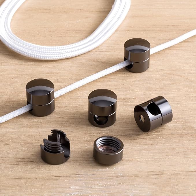 5 Sets Charger Holders for Cords, Black Adjustable Cable Anchor Holders, Adhesive Metal Cord Clips, Cable Management Wire Organizers for Desk, Office, Nightstand