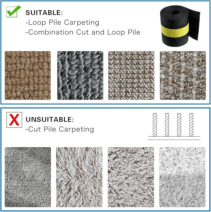 WILLBOND Carpet Cord Cover Cable Protector Floor Cover Cable Protector Management Only for Commercial Office Carpet(39.37 ft,Black and Yellow)