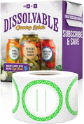 Canning Labels Dissolvable Stickers for Mason Jars and More (2" Round 200/roll) Canning Supplies Washes Off in Seconds Like Magic - Jar Labels Homemade Jam, Jelly, and More (Lime)