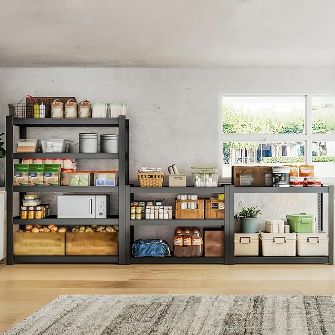 BESFUR 71" H Wider Garage Shelving, 3000LBS 5-Tier Heavy Duty Storage Shelves, Metal Shelving Unit and Large Adjustable Storage Rack, for Warehouse Shop Garage Pantry Industrial, 20"*48"*71"