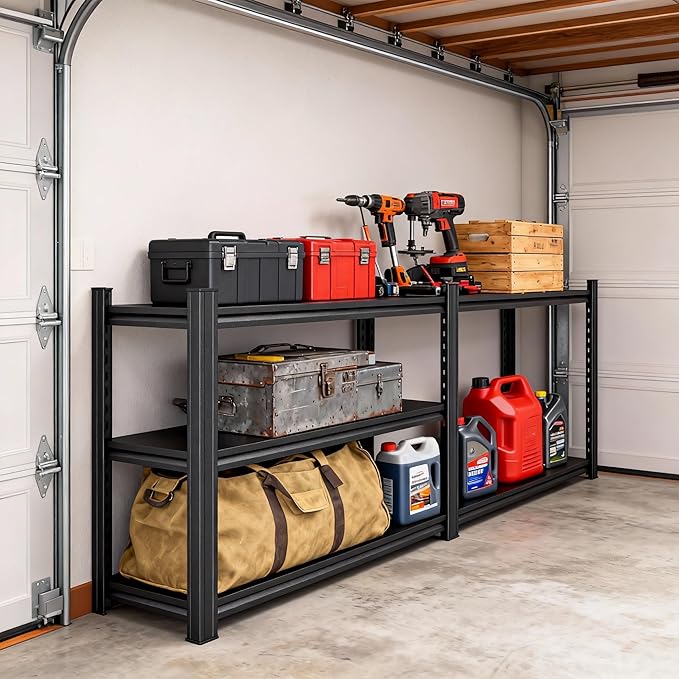 Garage Storage Shelves,5 tier shelving unit, 40 inch Wide, 18” Deep, 78” Tall Organizer Metal Shelf for Basement/Living Room/Bedroom/Laundry/Pantry/Kitchen, Heavy Duty, Adjustable,Easy to install