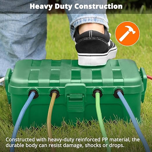 QUOBAS Extra Large Outdoor Electrical Box Waterproof, IP54 Weatherproof Extension Cord Cover, Outdoor Plug Cover Protect Outlet, Plug, Power Strip, Tools, Holiday Light, Green