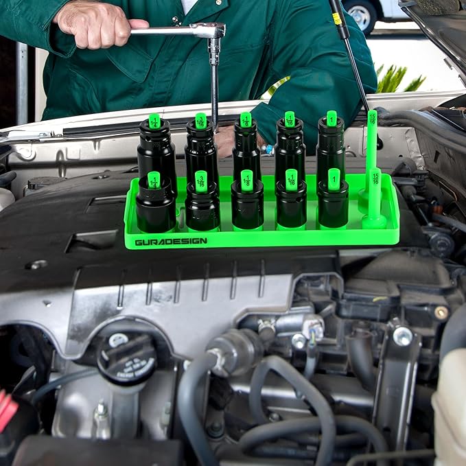 8PCS Socket Organizer Set, Socket Holder, 1/4", 3/8", 1/2" Metric & SAE Socket Tools Trays.