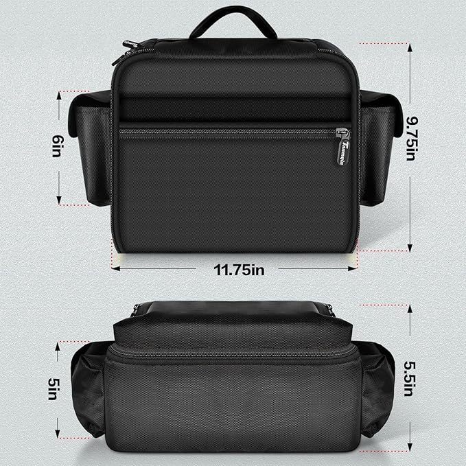 Air Compressor Bag Case Compatible with DEWALT 20V MAX Tire Inflator DCC020IB, Cordless Tools Storage Holder Organizer with Pocket for Battery Pack and Charging Kit(Box Only, All Black)