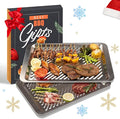 Grilling Prep and Serve Trays Set of 2 Stackable Stainless Steel BBQ Trays Marinating Tray Food Serving Platter for Cooked and Raw Meat BBQ Prep Tub Dishwasher Safe