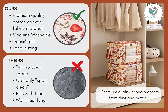 Canvas Storage Bags 2 Pack (Autumn Bag 2 Pack)