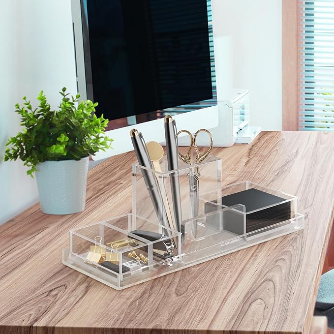 Vanity Tray with Gift Box - Acrylic Makeup Organizer for Jewelry Tray, Perfume Tray & Drawer Organizer. Strong & Durable Small Vanity Clear Organizer for Bathroom, Office & Home Decor.