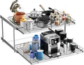 HOLDN’ STORAGE Two Tier Pull Out Cabinet Organizer, Individual Sliding Drawers - Heavy Duty Metal with Lifetime Limited Warranty - Anti Rust Chrome Finish - 30" W x 21”D x 16.5" H