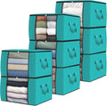 Fab totes Storage Bags,Clothes Blanket Storage Bins Foldable Closet Organizers with Reinforced Handle for Home Dorm Storage and Organization,Fabric Bags for Organizing Sheets,Clothing (Green,8 Pack)