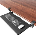 NearHub Large Keyboard Tray Under Desk Slide Out with Extra Sturdy C Clamp Mount System,26'' (30'' including Clamps) x11 Slide-Out Keyboard Drawer Under Desk for Typing,Keyboard Mouse Tray,Black