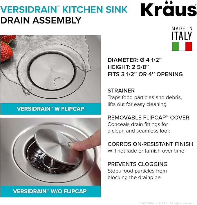 KRAUS Dex 33-inch Undermount 16 Gauge Stainless Steel Single Bowl Kitchen Sink, KA1US33B