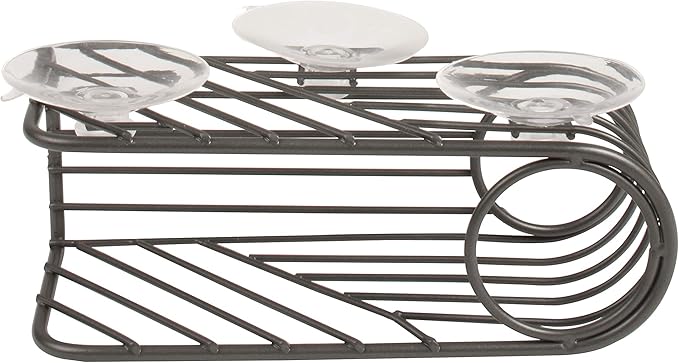 Spectrum Diversified Wright Sink, Geometric Soap & Sponge Kitchen Sink & Shower Modern Kitchen & Bathroom Organizer, Sponge Holder with Suction Cups, 1 EA