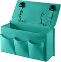 Bedside Caddy Bedside Storage Organizer,Bed Caddy With Thickened Material Suitable for Homes, Dormitories, Hospitals, Cribs, RVs，Great for Magazines,Books,Remote, Phone (Green)