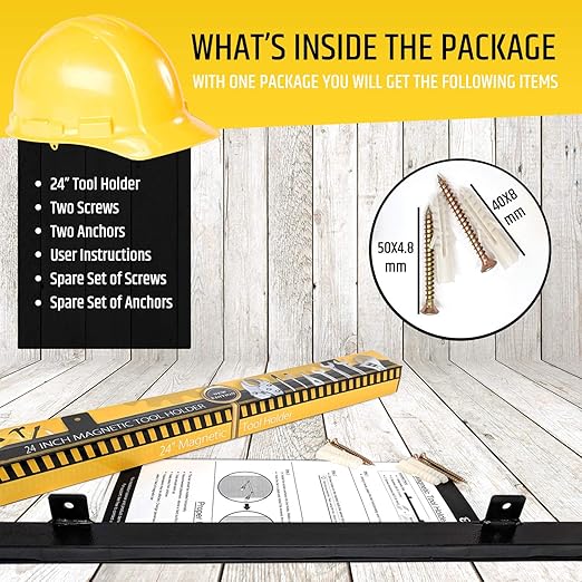 24" Heavy-Duty Magnetic Tool Holder (Upgraded Version) - Extremely Powerful Magnetic Pull Force to Hold Heavy Tools - Professional Space-Saving Magnetic Bar - Tool Organizer Rack/Strip