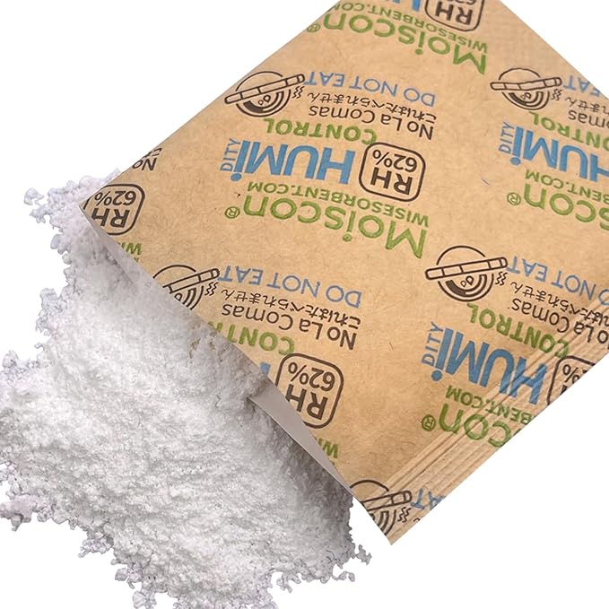 62% Size 8 Two-Way Humidity Control Packs, 120 Pack 8 Gram for Storing 1 oz, Moisture Control Packets Individually Wrapped