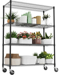 4 Tiers Shelf 2640 lbs Steel Storage Shelving Utility Shelving Unit Steel Organizer Wire Rack for Home,Kitchen,Office,Garage Black 23.6" D x 53.1" W x 73.6" H