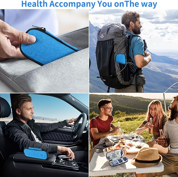 Insulin Pen Cooler Travel Case with 2 Reusable TSA Approved Ice Packs, Diabetic Medication Insulated Cooler Bag for Insulin Pens and Other Diabetic Supplies Storage Blue