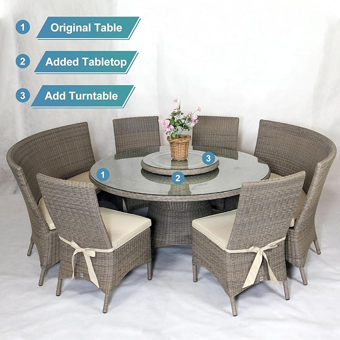 MECCANIXITY Aluminum Lazy Susan 20 Inch Turntable Ring Large Bearing Metal Rotating Turntable Bearings Swivel Plate Hardware for Round Dining-Table Showcase Display Stand Services Silver