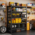 47.2''W*23.6D'' Garage Shelving, 3000lb Heavy Duty Shelving, Adjustable Metal Shelving Garage Storage Shelves 5 Tier Utility Shelf Unit Metal Shelf Rack for Basement Industrial Black