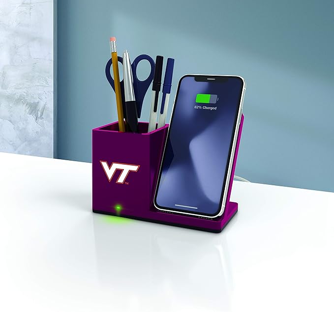 SOAR NCAA Unisex Cell Phone Wireless Charging Stand and Desktop Organizer