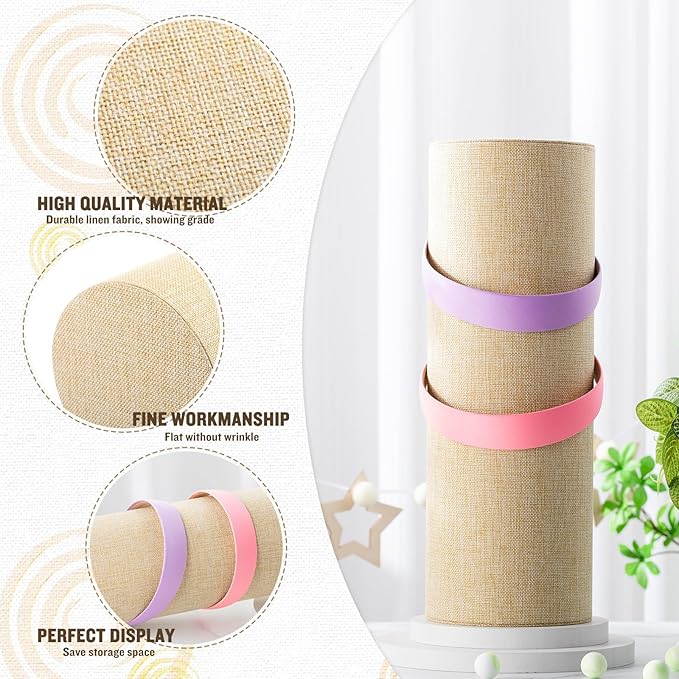 Geetery 2 Pcs Vertical Headband Holder Organizer Hairband Display Stand Headband Stand for Women Hair Hoop Accessories(Beige)