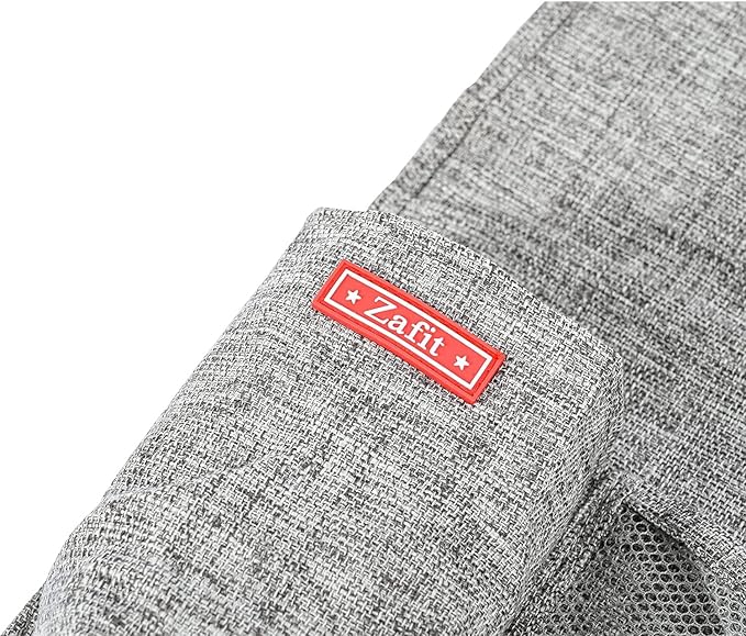 Linen Bedside Caddy, Bedside Storage Organizer for Hospital Beds, College Dorm Rooms or Baby Bed (4 Pockets-Grey)