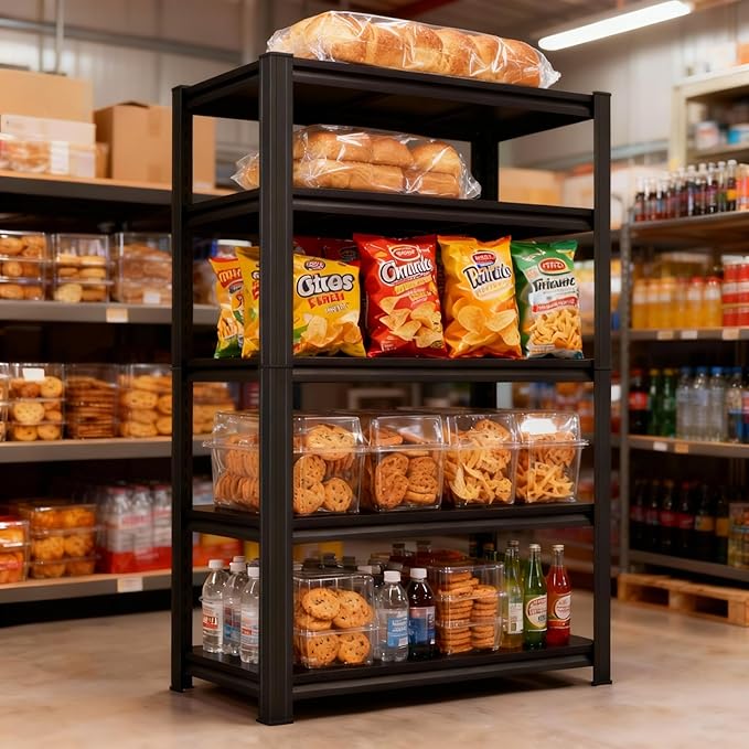 Garage Storage Shelves,5 tier shelving unit, 40 inch Wide, 18” Deep, 78” Tall Organizer Metal Shelf for Basement/Living Room/Bedroom/Laundry/Pantry/Kitchen, Heavy Duty, Adjustable,Easy to install