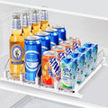 Drink Organizer for Mini Fridge, Automatic Pusher Drink Dispenser for Refrigerator, Soda Can Organizer for Beer Beverage, Holds up to 16 Cans 4Row (Depth12.2 xWide13.4)