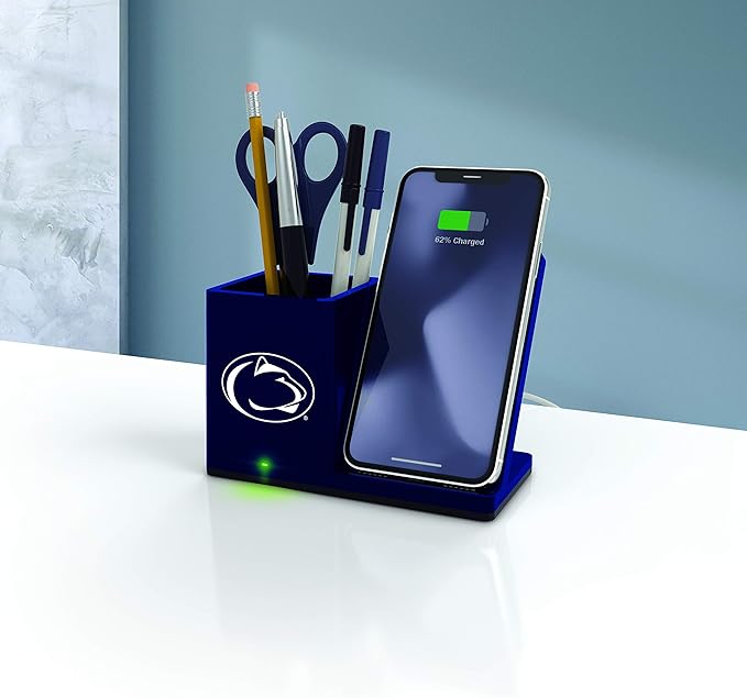 SOAR NCAA Unisex Cell Phone Wireless Charging Stand and Desktop Organizer