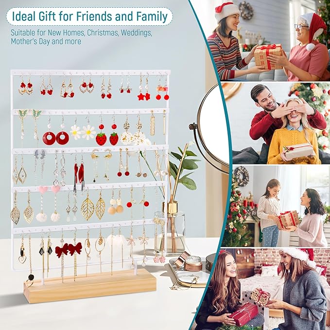 Earring Holder Organizer, Ear Jewelry Tree Organizer for Women, Earring Hanger with 5 Tiers & 120 holes