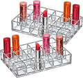 Amazing Abby - Allure - 2-Pack 24-Slot Acrylic Lipstick Organizer, Lipstick Holder, Lip Gloss Holder, Cosmetic Storage Display, Perfect Storage Solution for Drawer and Vanity (Slot Size: 1.0" x 1.0")