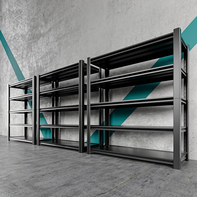 5 Tier Adjustable Metal Shelving Storage Rack,Storage Shelves,59.8" Wx24 Dx76.6 H Garage Shelving Heavy Duty,Industrial Shelving Unit for Basement,Warehouse,Garage Organization.3 Pack
