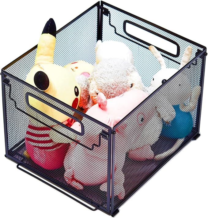 SETTFRFE 2 Pack File Organizer,Metal File Crates for Hanging Folders,Hanging Folder Organizer,Letter Size, Black